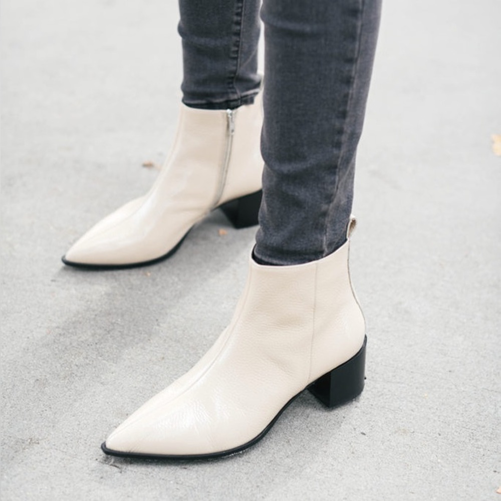 Everlane Cream Heeled Boots